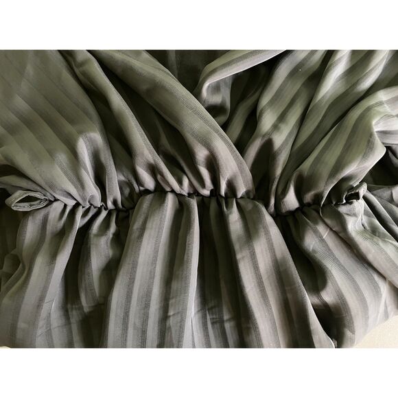 NWT Boohoo striped kimono sleeve peplum wrap tie blouse - Picture 5 of 8